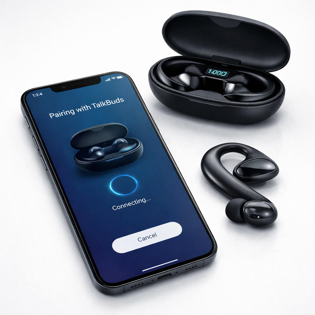 Download and connect the TalkBuds app